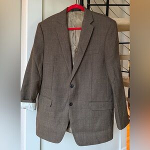 NWOT 👍🏻 Lauren Ralph Lauren Brown Houndstooth Blazer 100% Wool Sport Coat 42L